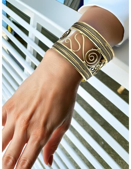 PULSERAS DORADAS BRAZALETES ANCHOS CALADOS ETNICOS | MODA BOHO