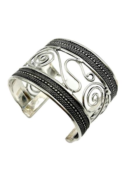 PULSERAS PLATEADAS BRAZALETES ANCHOS CALADOS | MODA BOHO