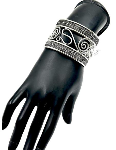 PULSERAS PLATEADAS BRAZALETES ANCHOS CALADOS | MODA BOHO