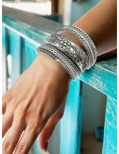 PULSERAS PLATEADAS ESTILO SEMANARIO INDIA | ACCESORIOS MUJER 2