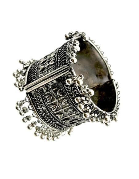 PULSERAS PLATEADAS INDIAS BRAZALETES BOHO ANCHOS | COMPLEMENTOS MUJER