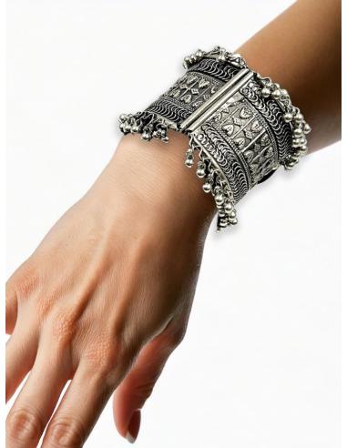 PULSERAS PLATEADAS INDIAS BRAZALETES BOHO ANCHOS | COMPLEMENTOS MUJER