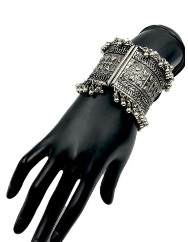 PULSERAS PLATEADAS INDIAS BRAZALETES BOHO ANCHOS | COMPLEMENTOS MUJER