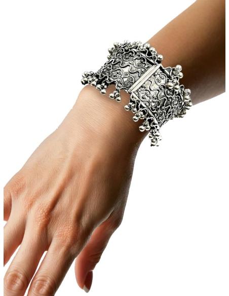 PULSERAS MUJER PLATEADAS ANCHAS BRAZALETE TRIBAL | COMPLEMENTOS BOHO