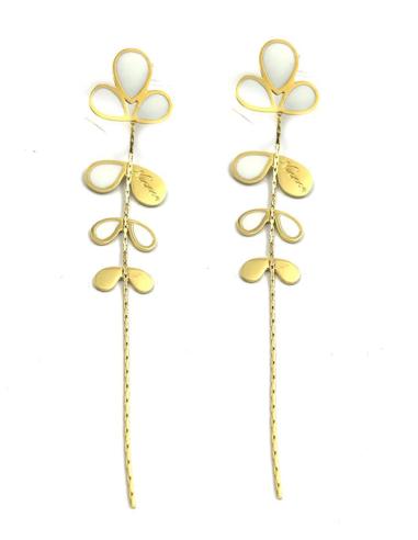 PENDIENTES MUJER LARGOS DORADOS Y BLANCOS | JOYAS EN ACERO