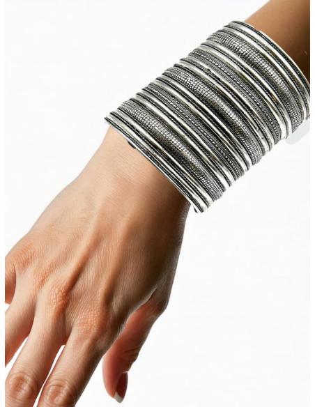 BRAZALETES MUJER PLATEADOS ETNICOS PULSERAS ANCHAS | JOYAS AFRICA