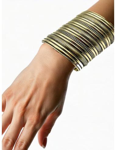 BRAZALETES MUJER DORADOS ETNICOS PULSERAS ANCHAS | JOYAS AFRICA