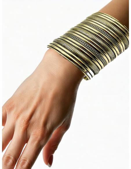 BRAZALETES MUJER DORADOS ETNICOS PULSERAS ANCHAS | JOYAS AFRICA