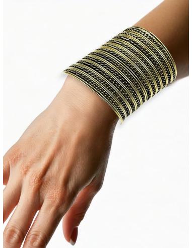 BRAZALETES DORADOS ANCHOS DE MUJER JOYAS AFRICANAS | ACCESORIOS BOHO