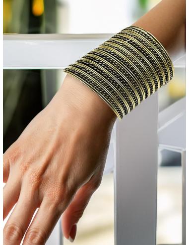 BRAZALETES DORADOS ANCHOS DE MUJER JOYAS AFRICANAS | ACCESORIOS BOHO