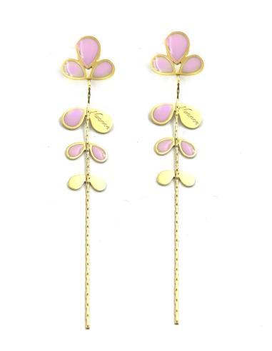 PENDIENTES MUJER LARGOS DORADOS Y ROSAS | JOYAS EN ACERO