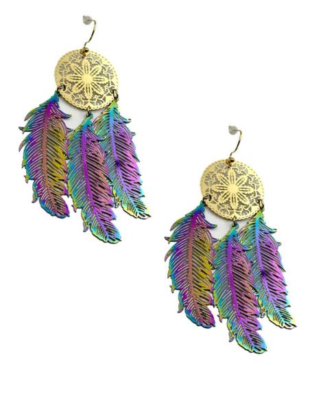 PENDIENTES LARGOS DORADOS DE ATRAPASUEÑOS | ONLINE Y MADRID