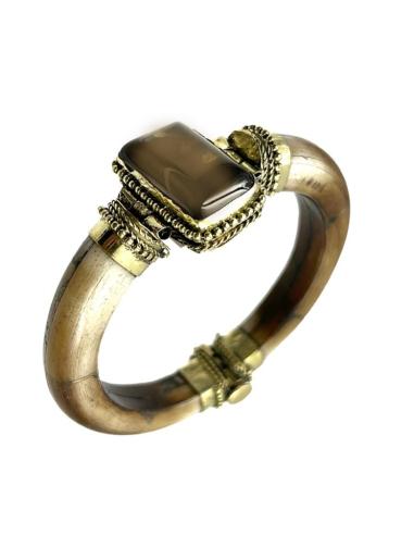 PULSERAS HUESO MARRONES CON PIEDRAS SEMIPRECIOSAS | ACCESORIOS BOHO