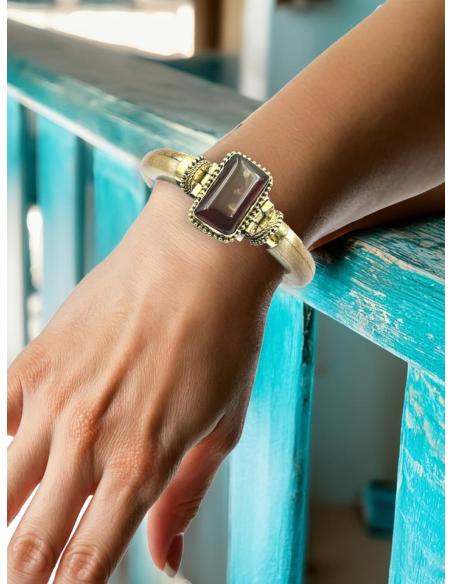 PULSERAS HUESO MARRONES CON PIEDRAS SEMIPRECIOSAS | ACCESORIOS BOHO