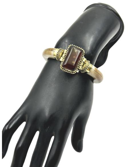 PULSERAS HUESO MARRONES CON PIEDRAS SEMIPRECIOSAS | ACCESORIOS BOHO