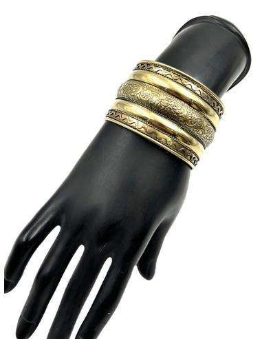 PULSERAS DORADAS ANCHAS ETNICAS BRAZALETES BOHO | MODA MUJER