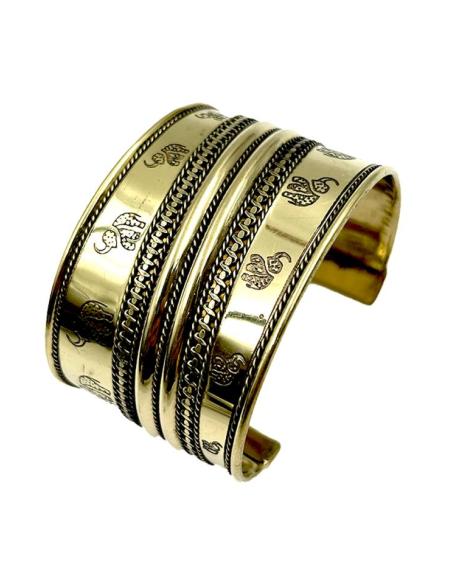 PULSERAS DORADAS ANCHAS BRAZALETES CON ELEFANTES | ACCESORIOS MUJER