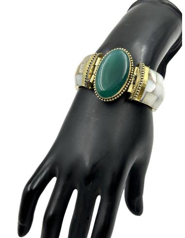 PULSERAS BLANCAS Y VERDES DE NACAR Y PIEDRAS | ACCESORIOS MUJER
