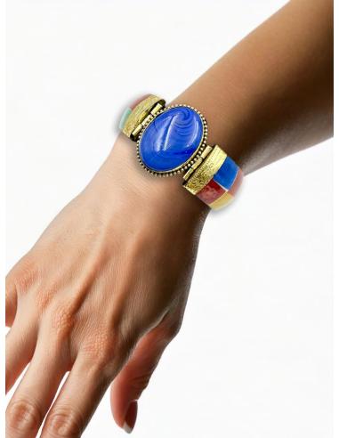 PULSERAS ANCHAS DE HUESO BRAZALETES MULTICOLORES | MODA MUJER BOHO