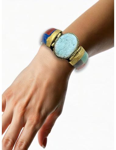 PULSERAS MUJER ANCHAS BRAZALETES MULTICOLORES | MODA BOHO CHIC