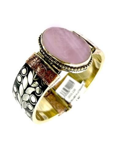 PULSERAS MUJER PLATEADAS Y ROSAS BRAZALETES ANCHOS | MODA BOHO