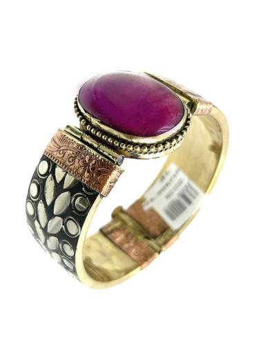 PULSERAS PLATEADAS Y BUGAMBILIAS ANCHAS BRAZALETES | ACCESORIOS MUJER