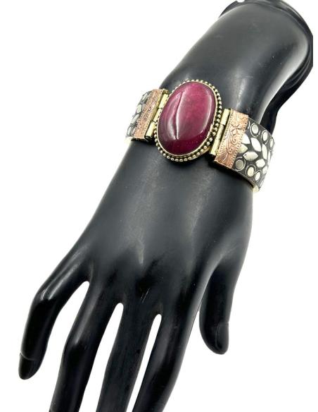 PULSERAS PLATEADAS Y BUGAMBILIAS ANCHAS BRAZALETES | ACCESORIOS MUJER