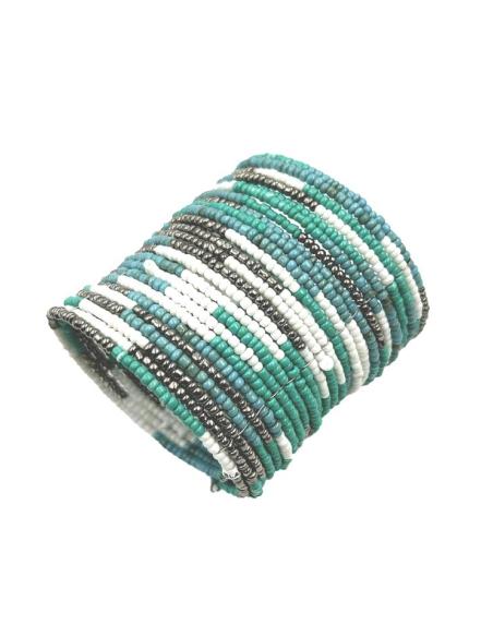 PULSERAS MUJER ANCHAS BLANCAS AZULES PLATEADAS | ACCESORIOS VERANO