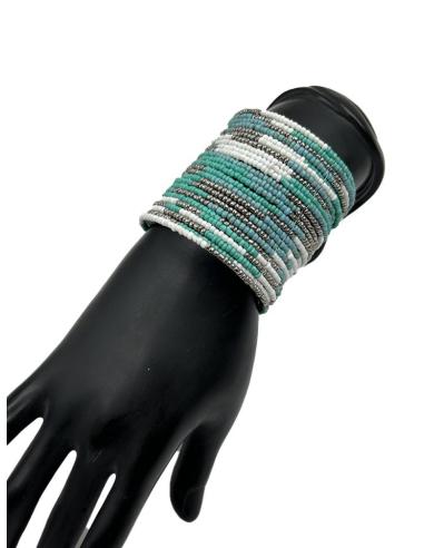 PULSERAS MUJER ANCHAS BLANCAS AZULES PLATEADAS | ACCESORIOS VERANO