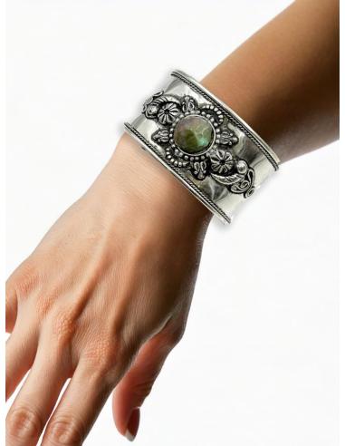 PULSERAS MUJER BRAZALETES PLATEADOS CON PIEDRA | ACCESORIOS MUJER