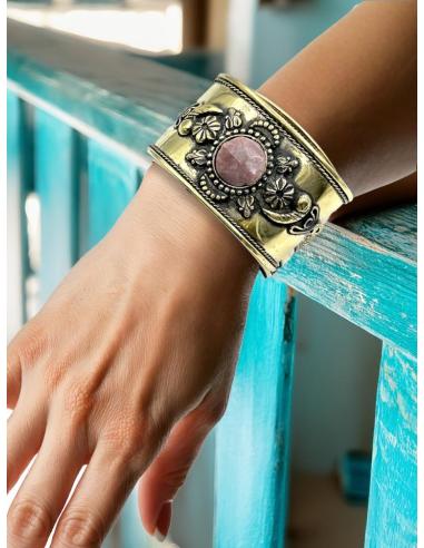 PULSERAS MUJER BRAZALETES DORADOS CON PIEDRA | ACCESORIOS MUJER