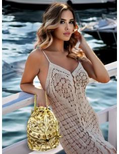 BOLSOS BEIGE Y DORADOS LIMOSNERAS BOMBONERAS BODA | BOLSOS MUJER 2