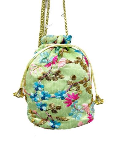 BOLSOS BODA LIMOSNERAS FIESTA VERDE AGUA Y FLORES | BOMBONERAS MUJER