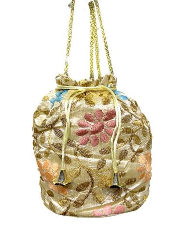 BOLSOS BODA LIMOSNERAS FIESTA BEIGE ROTO Y FLORES | BOMBONERAS MUJER