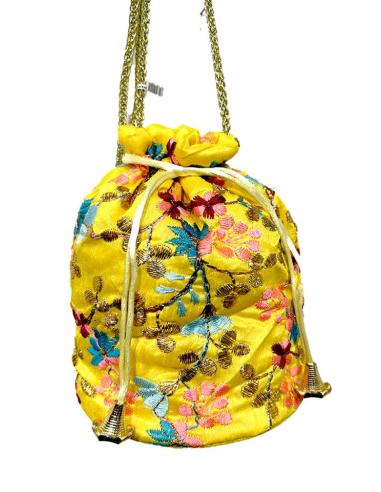 BOLSOS BODA AMARILLOS LIMOSNERAS FIESTA CON FLORES | BOMBONERAS MUJER