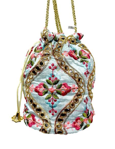 BOLSOS BODA AZULES CLARO LIMOSNERA FIESTA FLORES | BOMBONERAS MUJER