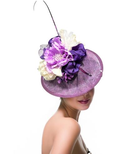 TOCADOS MORADOS CON FLORES Y RAKI PARA BODAS | TOCADOS DE DIA