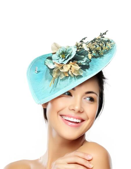 TOCADOS BODA AZULES CLARO CON FLORES SECAS | TOCADOS MUJER