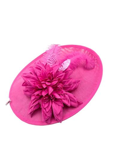 TOCADOS BODA FUCSIAS CEREZA CON PLUMAS Y FLORES | TOCADOS DIA