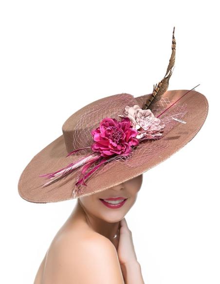 TOCADOS ROSA MAQUILLAJE CON PLUMAS FAISAN Y FUCSIA | PAMELAS DIA