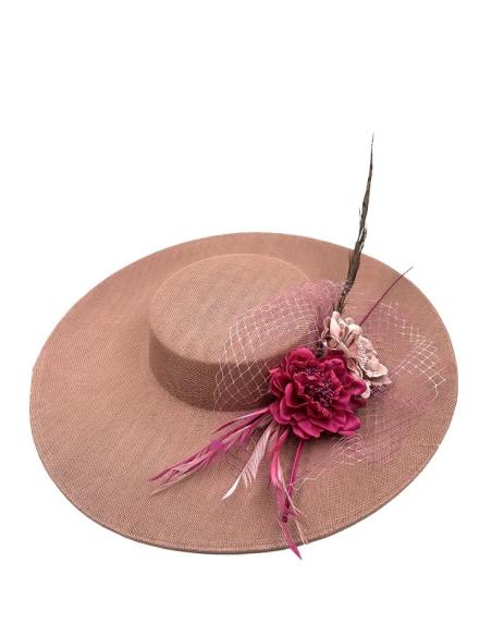 TOCADOS ROSA MAQUILLAJE CON PLUMAS FAISAN Y FUCSIA | PAMELAS DIA