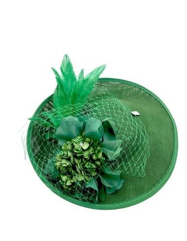 TOCADOS BODA VERDES ESMERALDA CON PLUMAS Y FLORES | TOCADOS DIA