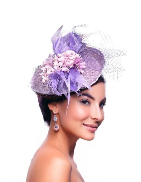 TOCADOS LILAS Y ROSAS CON FLORES SECAS Y PLUMAS | TOCADOS BODA