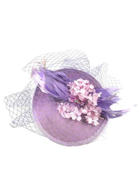 TOCADOS LILAS Y ROSAS CON FLORES SECAS Y PLUMAS | TOCADOS BODA