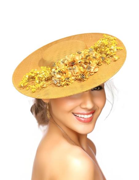 TOCADOS MOSTAZAS CON FLORES TELA Y SECAS PARA BODA | TOCADOS DE DIA