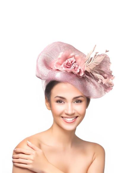 TOCADOS ROSAS PARA BODAS DE DIA MUY ELEGANTES | TOCADOS MUJER