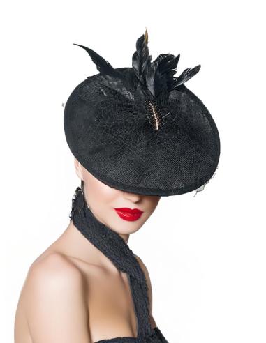 TOCADOS NEGROS PARA BODAS CON PLUMAS Y PEDRERIA | TOCADOS MUJER