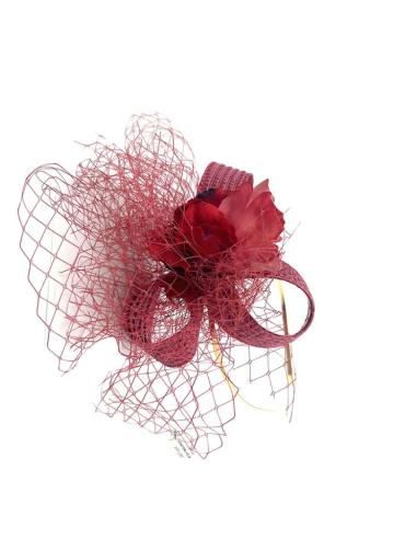 TOCADOS BODA PEQUEÑOS GRANATES DE LAZADA Y PETALOS | DIADEMAS FIESTA