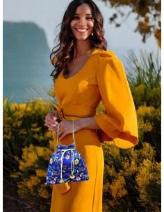 BOLSOS FIESTA AZULONES BOMBONERAS BODA ESTAMPADAS | LIMOSNERAS MUJER 2
