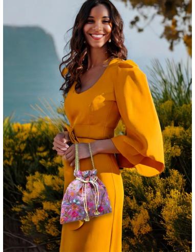 BOLSOS FIESTA LILAS BOMBONERAS DE BODA ESTAMPADAS | LIMOSNERAS MUJER